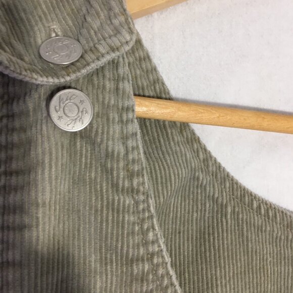 CHIC Jeanswear Corduroy Jumper Dress XL Beige Brown Pockets Knee Sleeveless - Picture 6 of 9